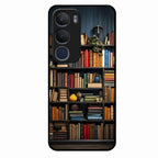 Colorful Bookshelf Art Glass Case Cover for Vivo Y29 5G