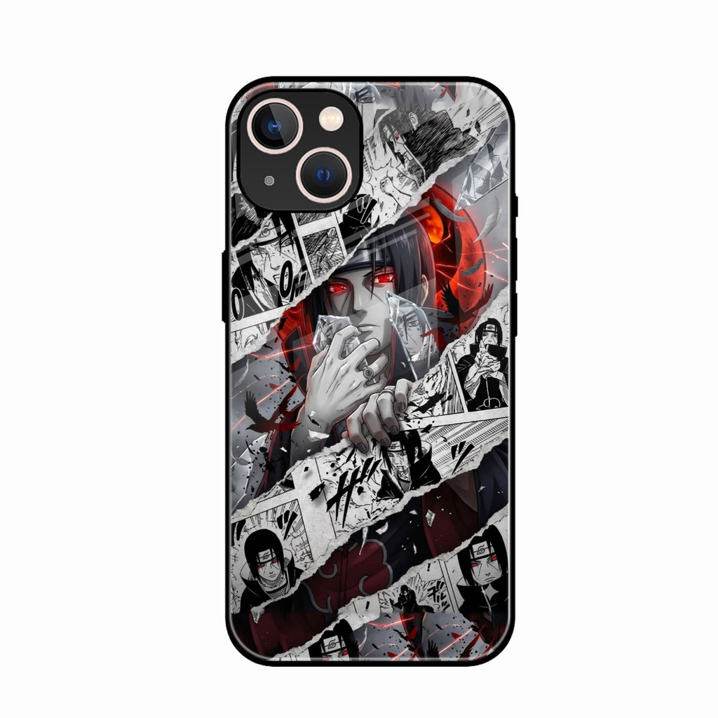 Itachi Uchiha Manga Collage Glass Phone Case for iPhone 14 Plus