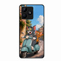 Cartoon Scooter Adventure Premium Glass Phone Case for Realme C53