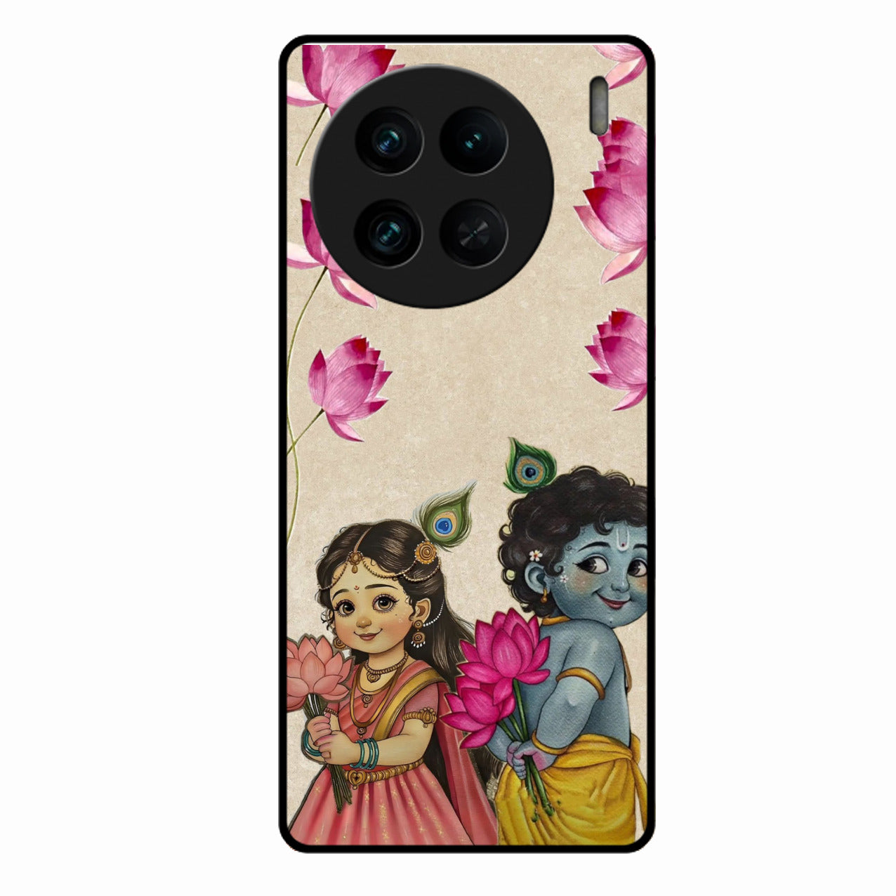 Krishna Eternal Lotus Glass Case for Vivo X90 Pro 5G