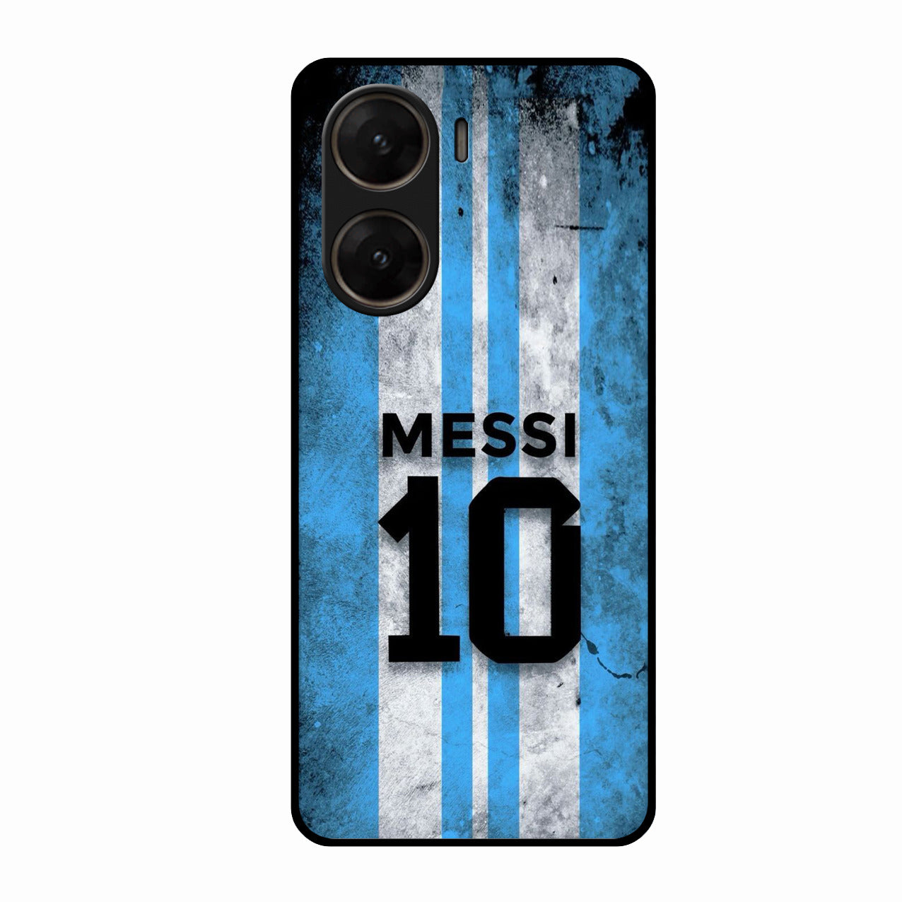 Blue Stripes Number 10 Football Glass Phone Case for Vivo V29E 5G