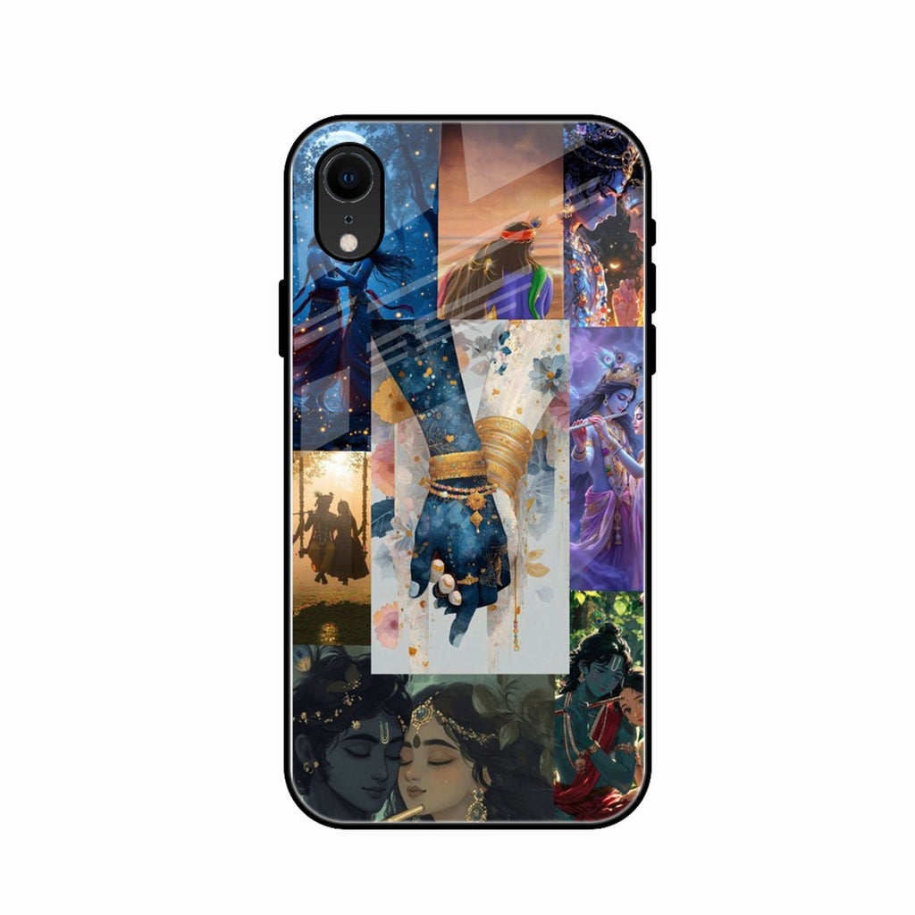 Eternal Radha Krishna Love Glass Phone Case for iPhone XR