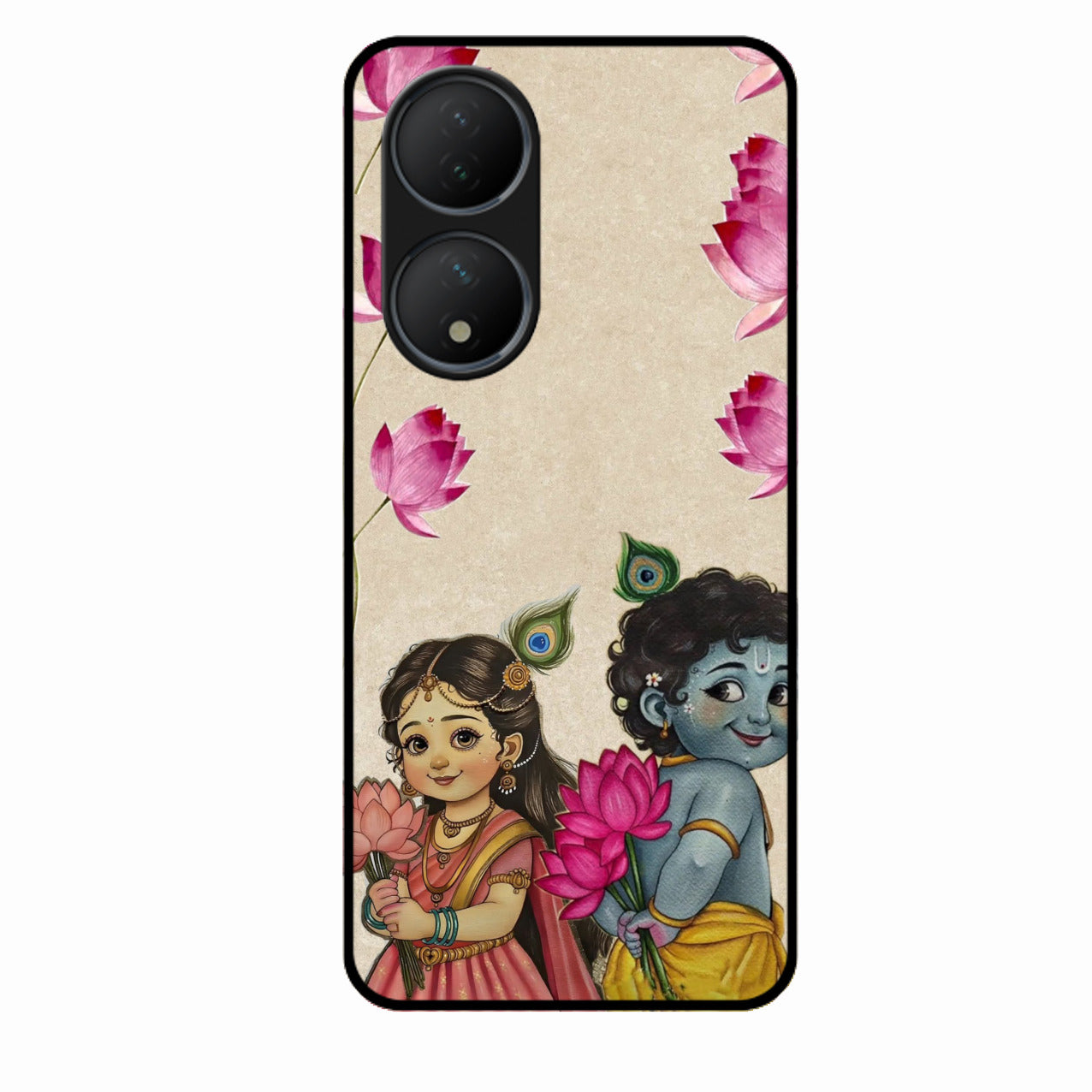 Krishna Eternal Lotus Glass Case for Vivo T2 5G