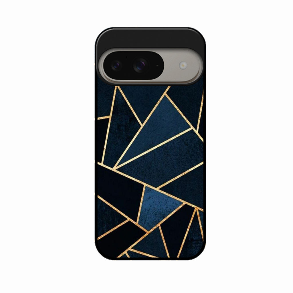 Midnight Gold Geometric Premium Glass Phone Case for Google Pixel 9 5G