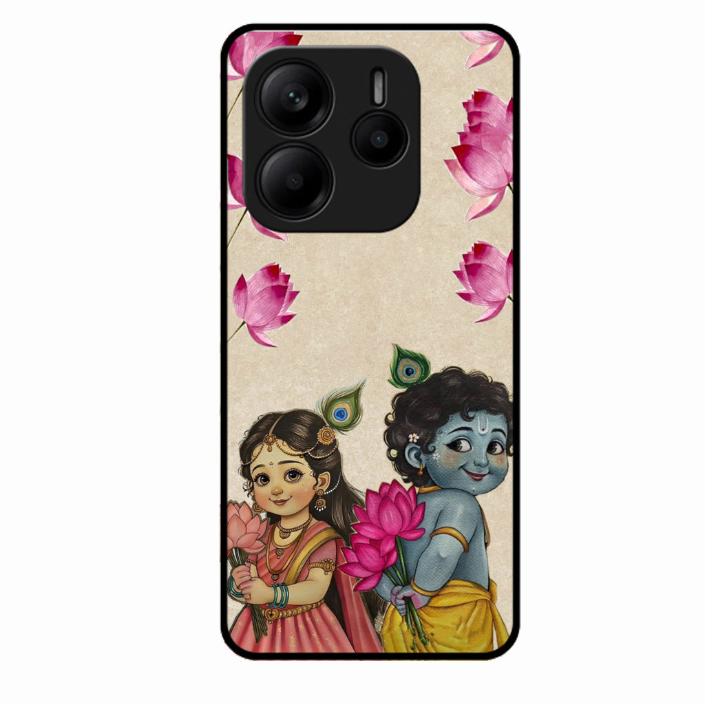 Krishna Eternal Lotus Glass Case for Redmi Note 14 5G