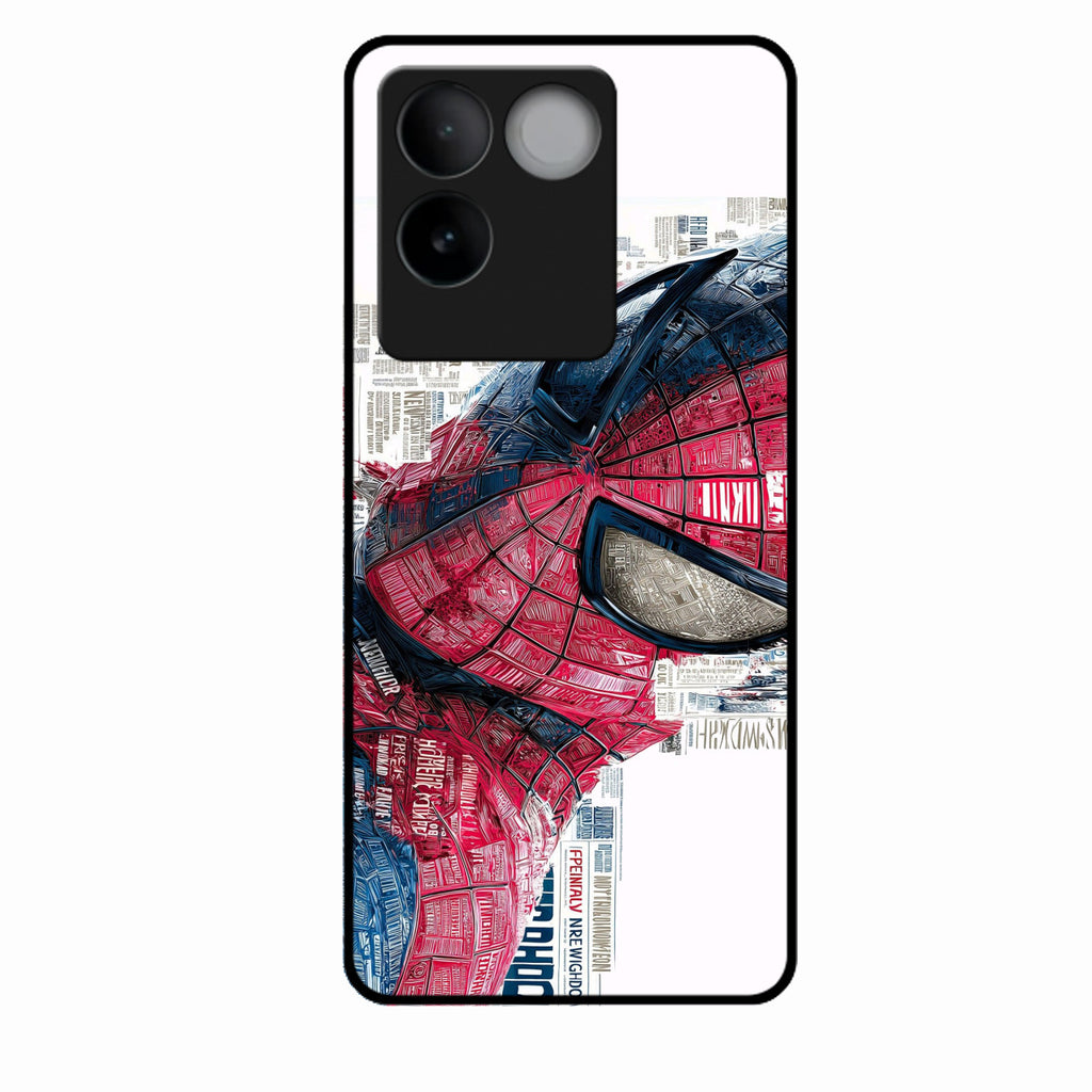 Red Blue Web Hero Glass Phone Cover for Vivo T2 Pro 5G