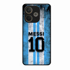 Blue Stripes Number 10 Football Glass Phone Case for Oppo A5 Pro 5G