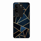 Midnight Gold Geometric Premium Glass Phone Case for Vivo V29 5G