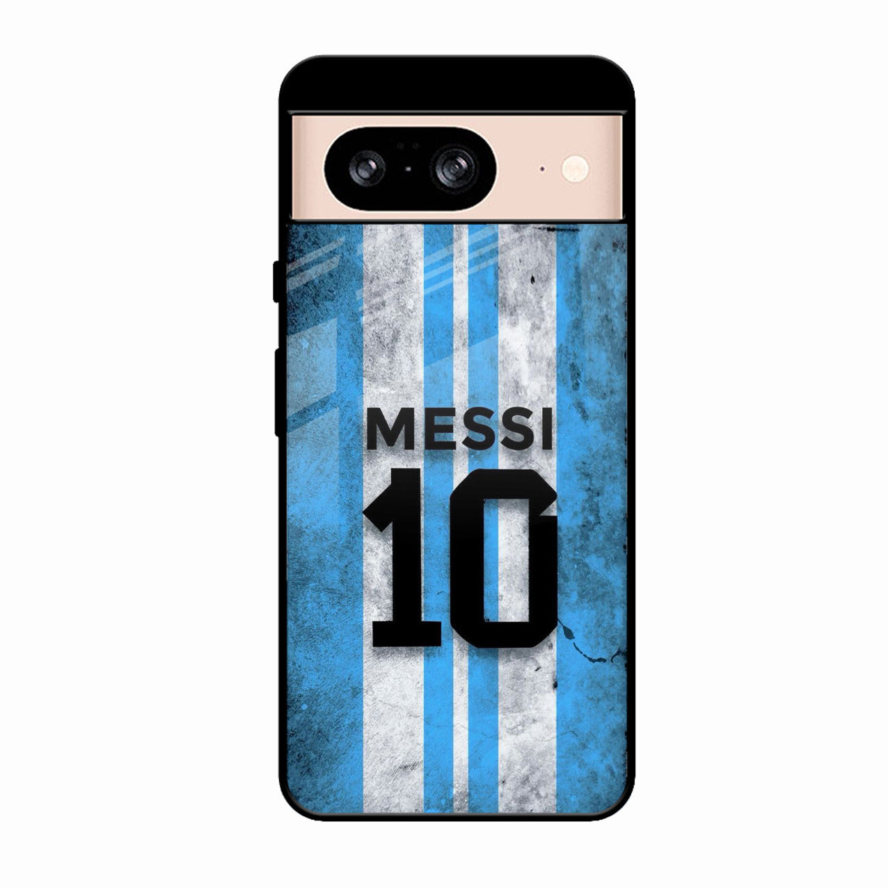 Blue Stripes Number 10 Football Glass Phone Case for Google Pixel 9 Pro 5G