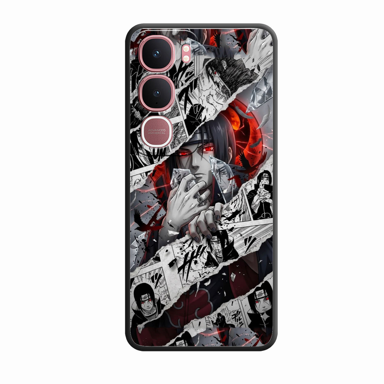 Itachi Uchiha Manga Collage Glass Phone Case for Vivo Y31 5G