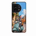 Cartoon Scooter Adventure Premium Glass Phone Case for Oneplus 11 5G