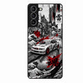 Japanese Wave Drift Racing Premium Glass Phone Case for Samsung Galaxy S21