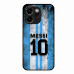 Blue Stripes Number 10 Football Glass Phone Case for Oppo Reno 15C 5G