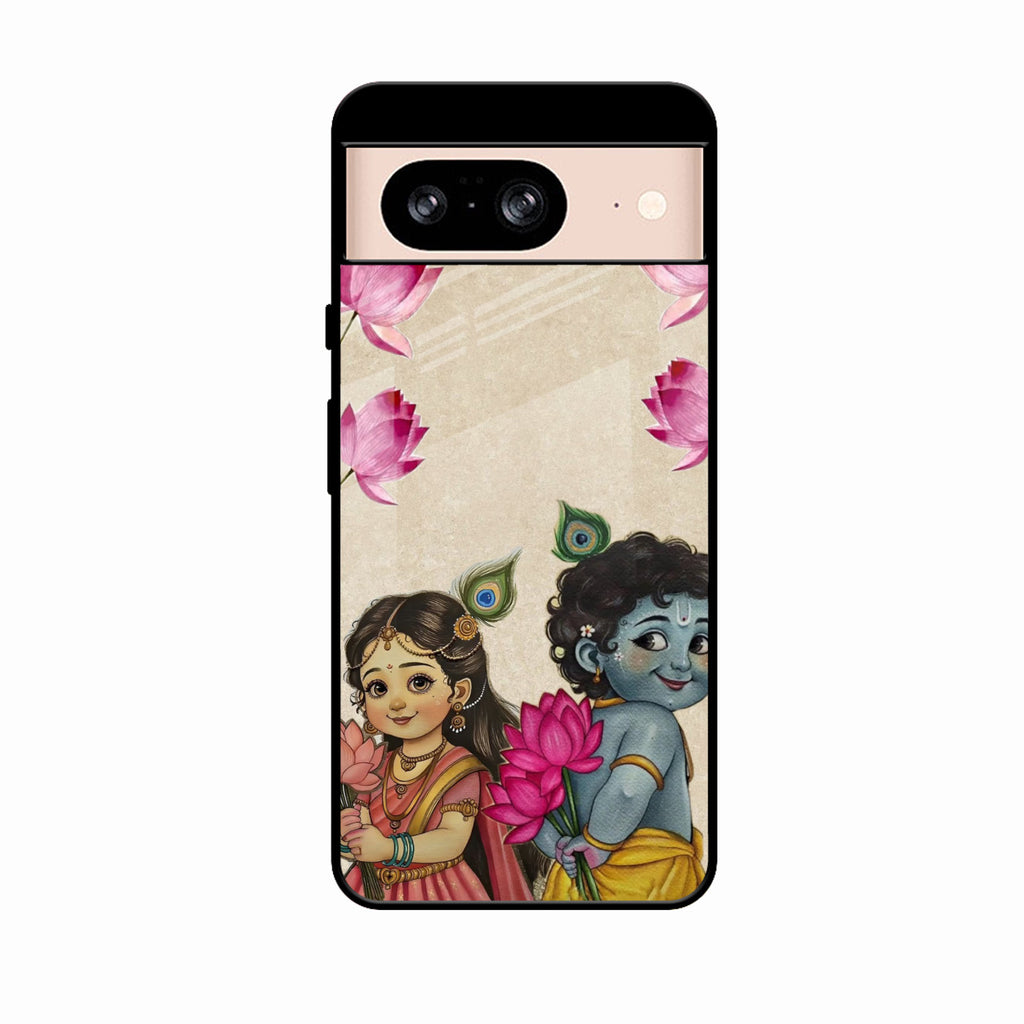 Krishna Eternal Lotus Glass Case for Google Pixel 8A 5G