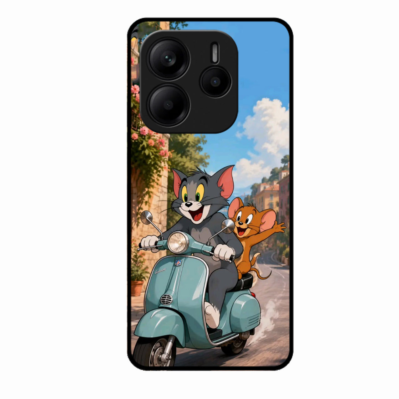 Cartoon Scooter Adventure Premium Glass Phone Case for Redmi Note 14 Se 5G