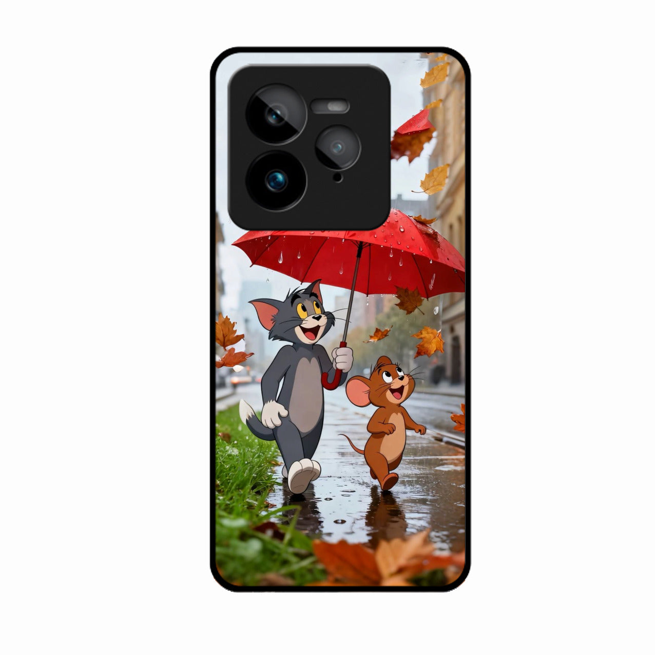 Rainy Day Cartoon Glass Phone Case for Realme Gt 7 Pro