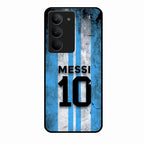 Blue Stripes Number 10 Football Glass Phone Case for Realme 14X 5G