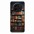 Colorful Bookshelf Art Glass Case Cover for Realme 12X 5G