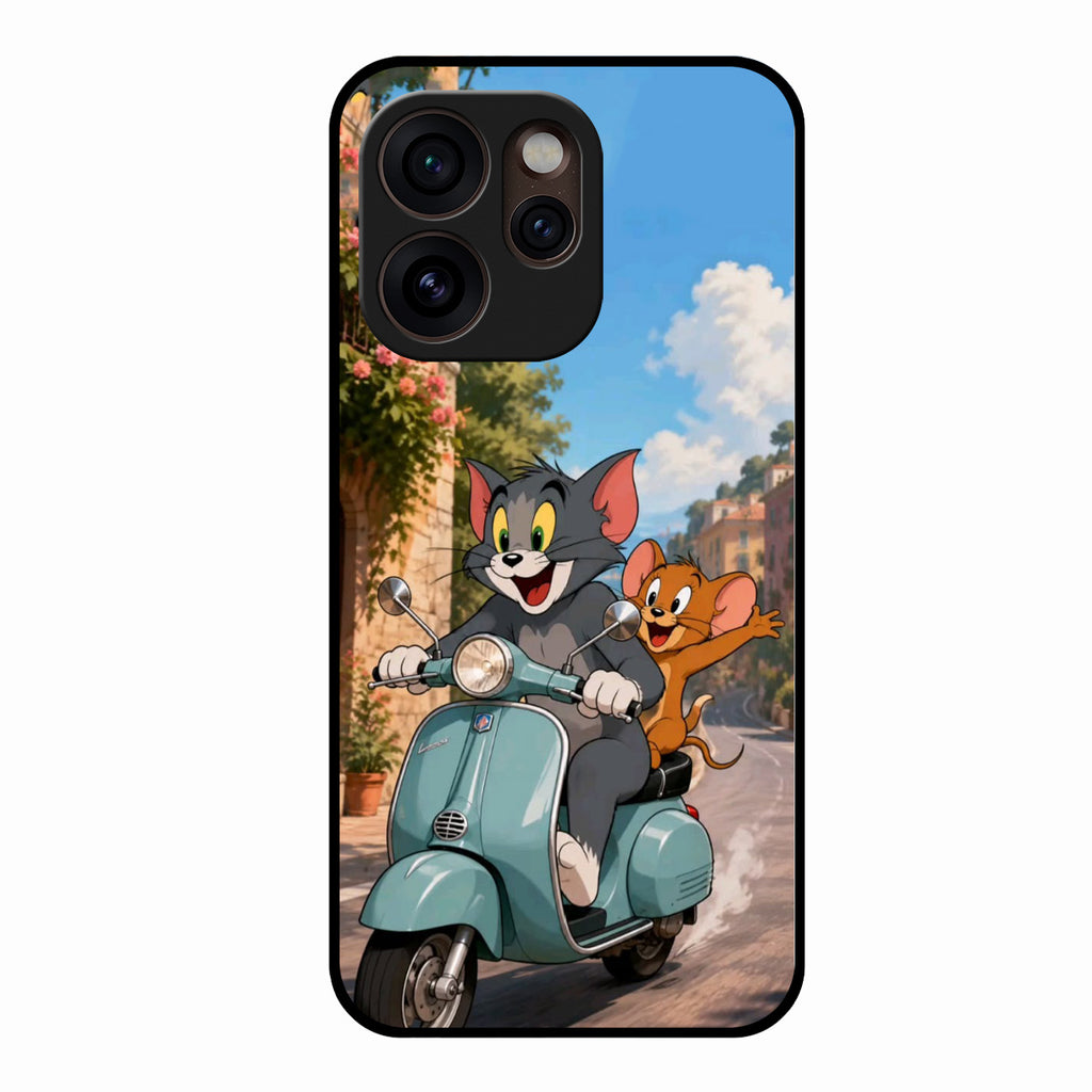 Cartoon Scooter Adventure Premium Glass Phone Case for Oppo Reno 15 Pro Mini 5G