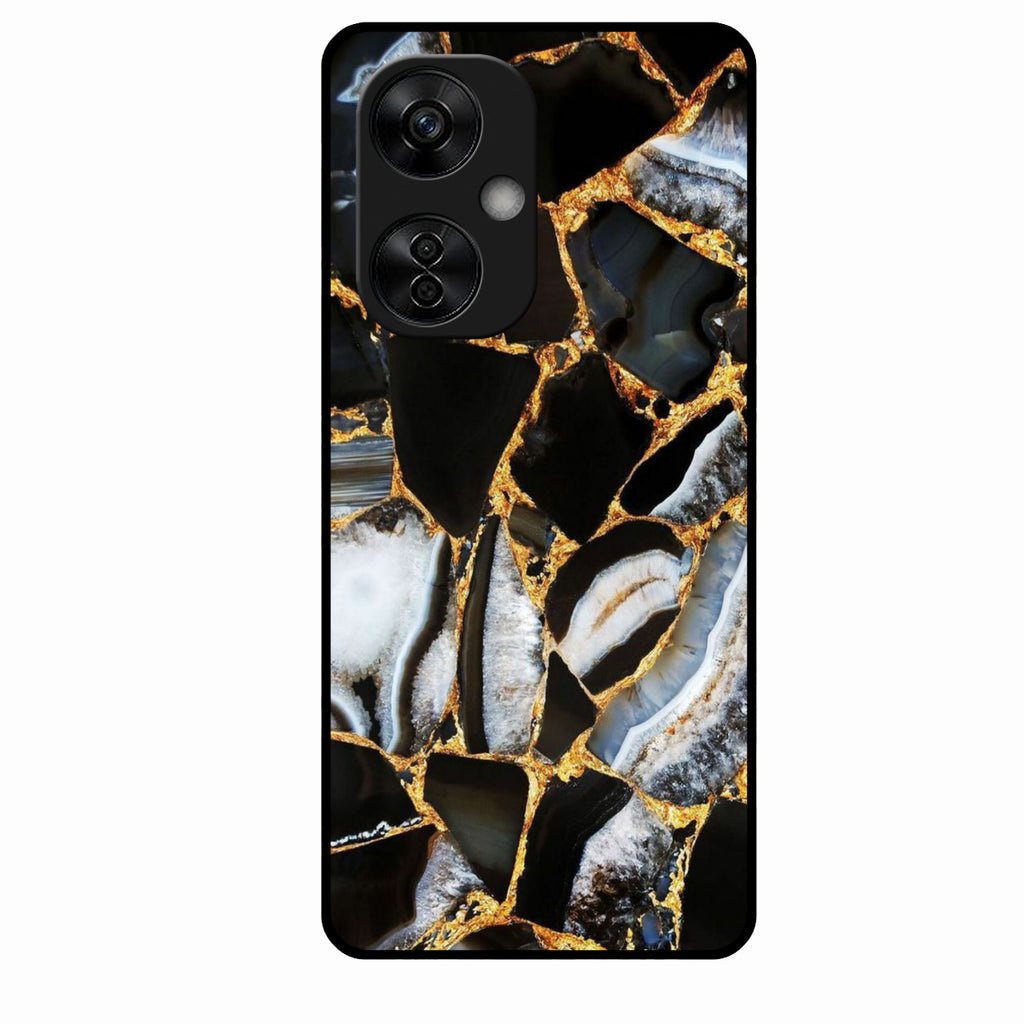 Black Gold Marble Glass Phone Case for Oneplus Nord Ce 3 Lite 5G