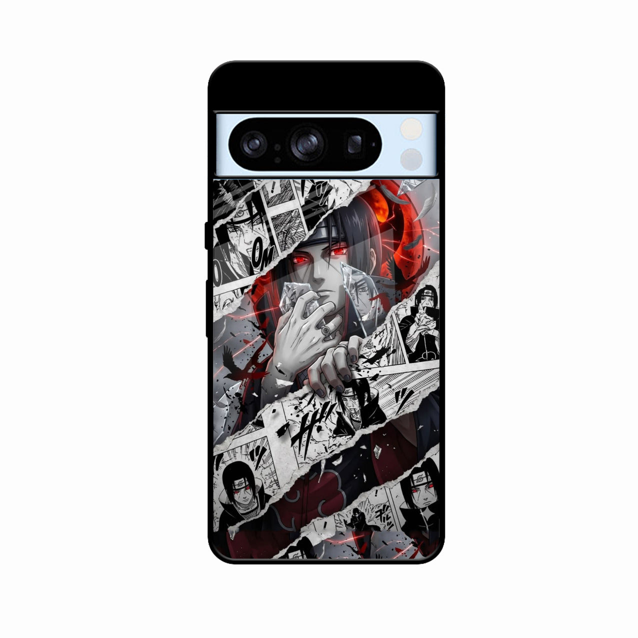 Itachi Uchiha Manga Collage Glass Phone Case for Google Pixel 8 Pro 5G