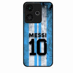 Blue Stripes Number 10 Football Glass Phone Case for Redmi 13 5G