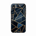 Midnight Gold Geometric Premium Glass Phone Case for iPhone XS