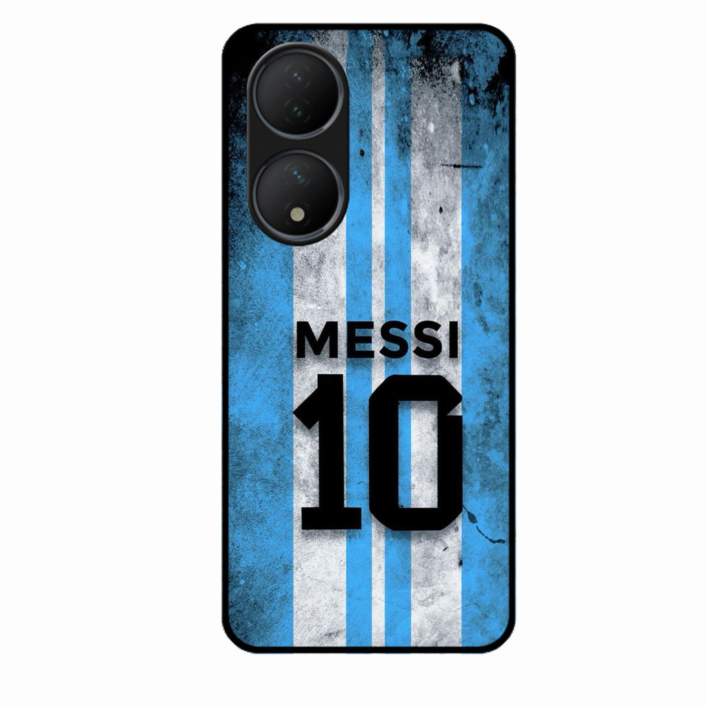 Blue Stripes Number 10 Football Glass Phone Case for Vivo T2 5G