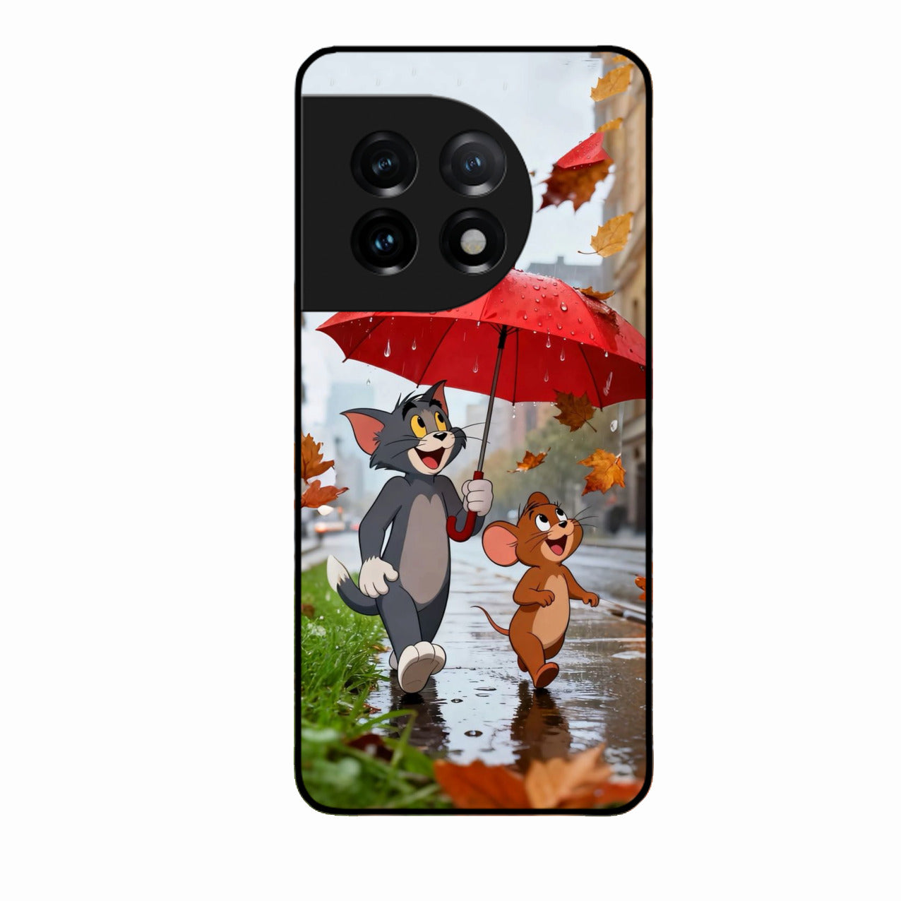 Rainy Day Cartoon Glass Phone Case for Oneplus 11 5G