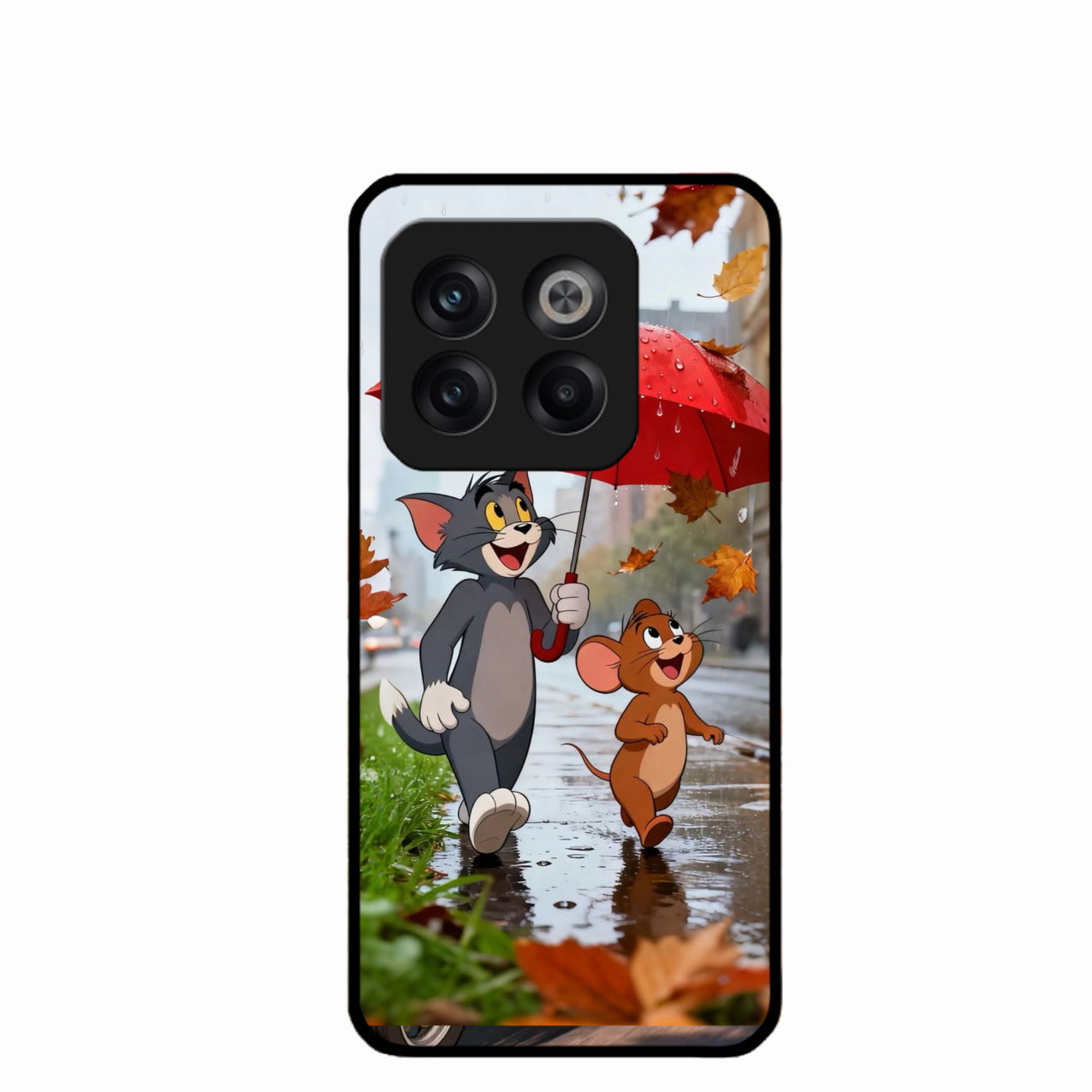 Rainy Day Cartoon Glass Phone Case for Oneplus 10T 5G