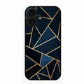 Midnight Gold Geometric Premium Glass Phone Case for iPhone 16