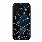 Midnight Gold Geometric Premium Glass Phone Case for iPhone 16