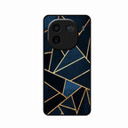 Midnight Gold Geometric Premium Glass Phone Case for iQOO 12 5G