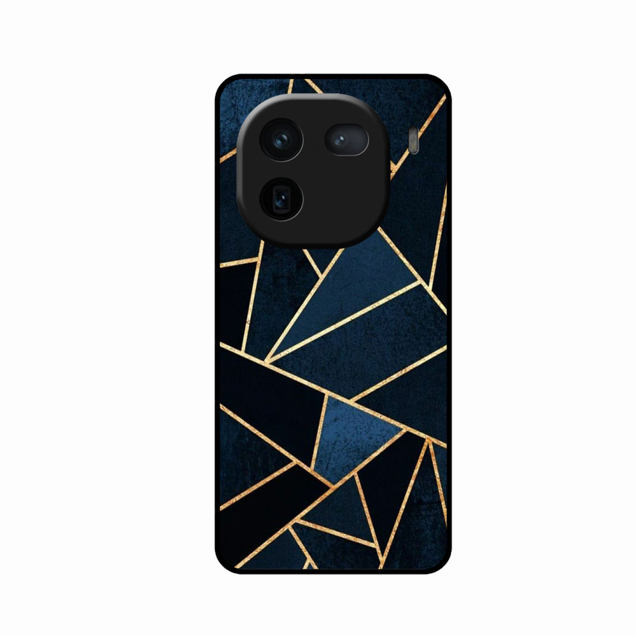 Midnight Gold Geometric Premium Glass Phone Case for iQOO 12 5G