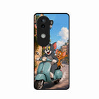 Cartoon Scooter Adventure Premium Glass Phone Case for iQOO Z9S 5G