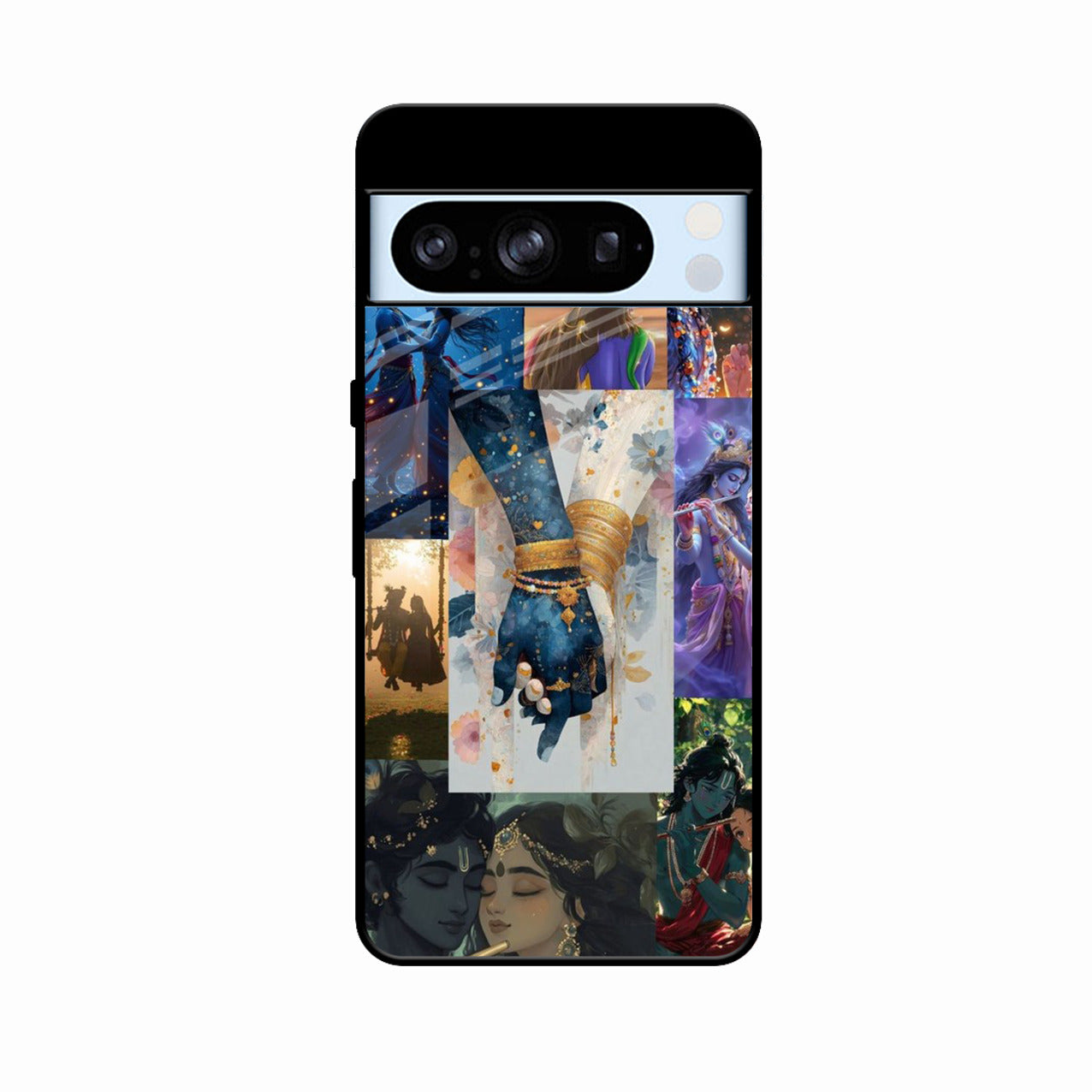 Eternal Radha Krishna Love Glass Phone Case for Google Pixel 8 Pro 5G