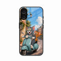 Cartoon Scooter Adventure Premium Glass Phone Case for iPhone 17