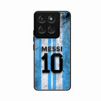 Blue Stripes Number 10 Football Glass Phone Case for Motorola Edge 60 5G
