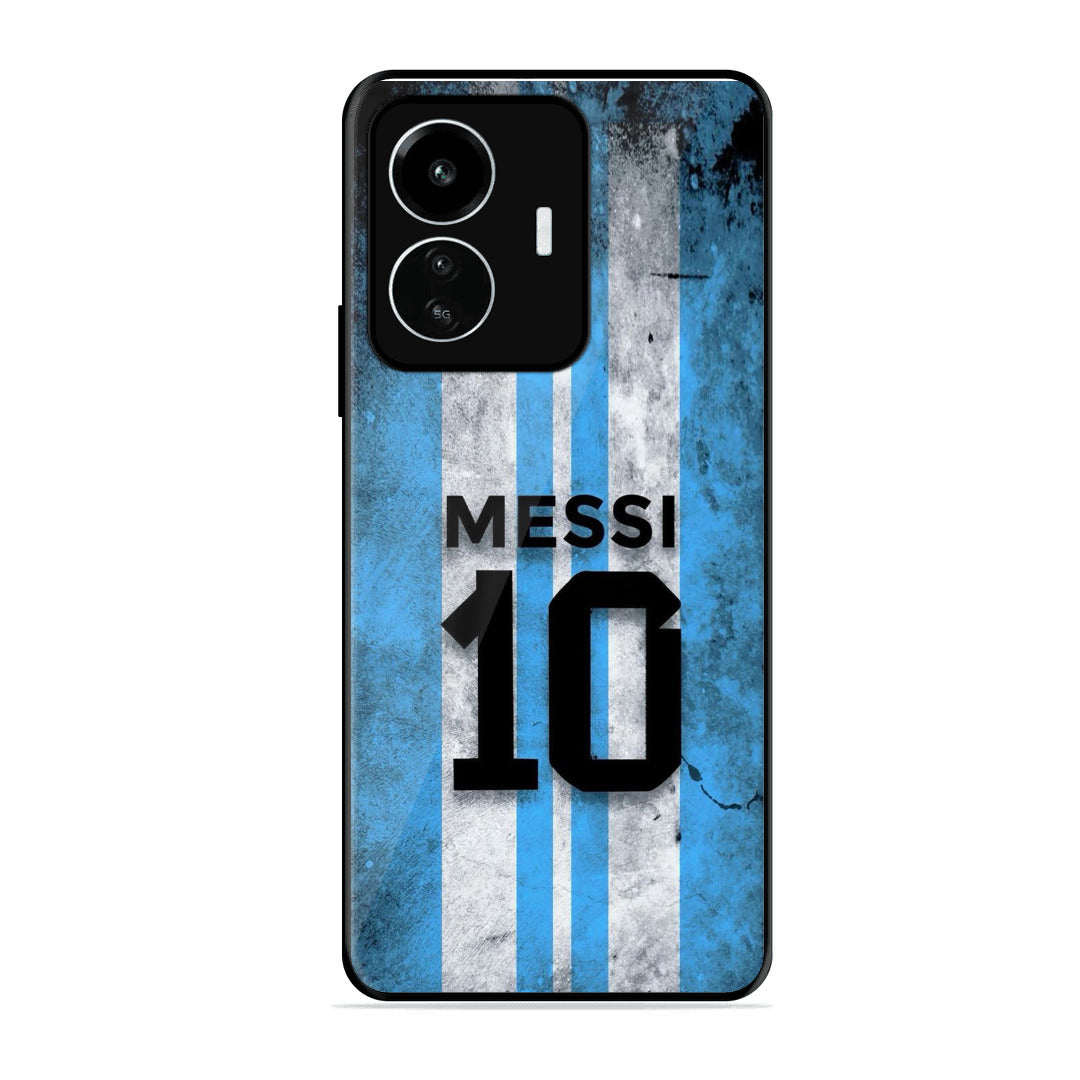 Blue Stripes Number 10 Football Glass Phone Case for iPhone XS Max