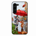 Rainy Day Cartoon Glass Phone Case for Samsung Galaxy S23 Plus 5G