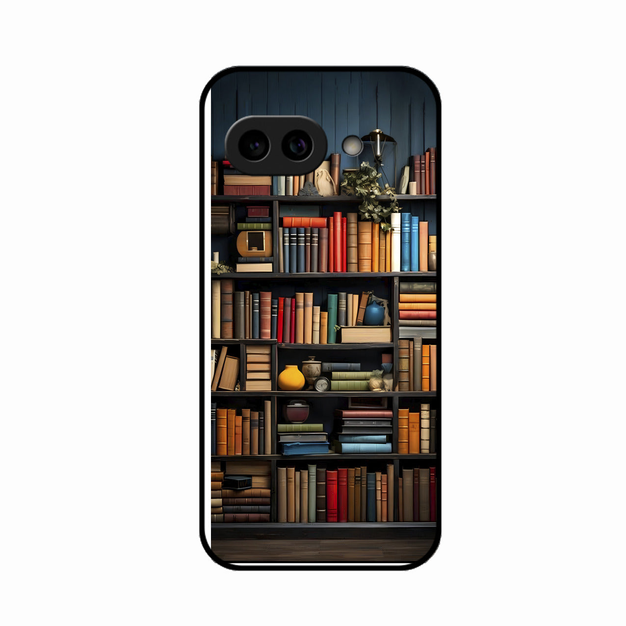 Colorful Bookshelf Art Glass Case Cover for Google Pixel 10A 5G
