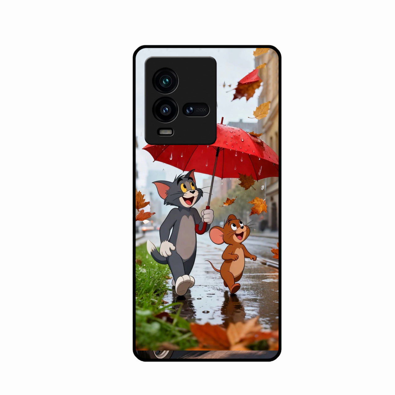 Rainy Day Cartoon Glass Phone Case for iQOO 9T 5G