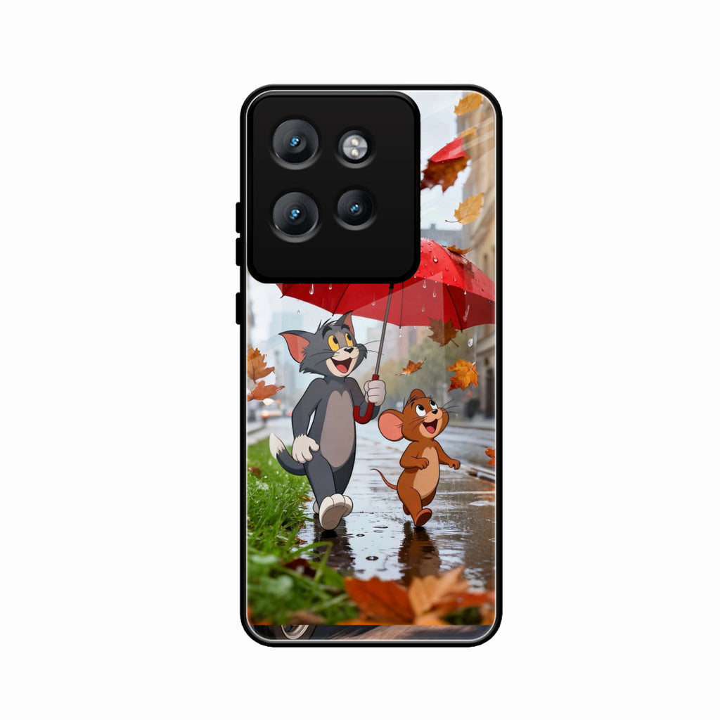 Rainy Day Cartoon Glass Phone Case for Motorola Edge 50 Neo