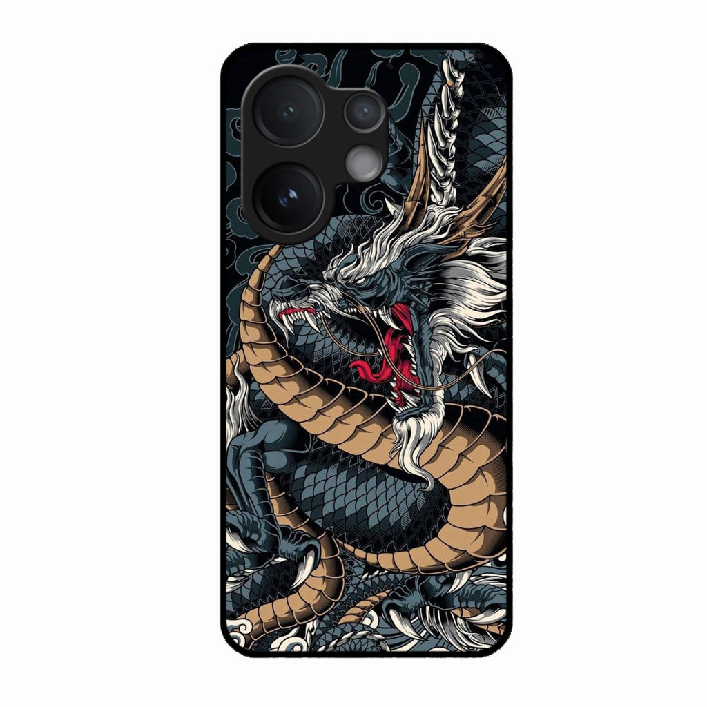 Midnight Dragon Glass Phone Case for Vivo V60e 5G