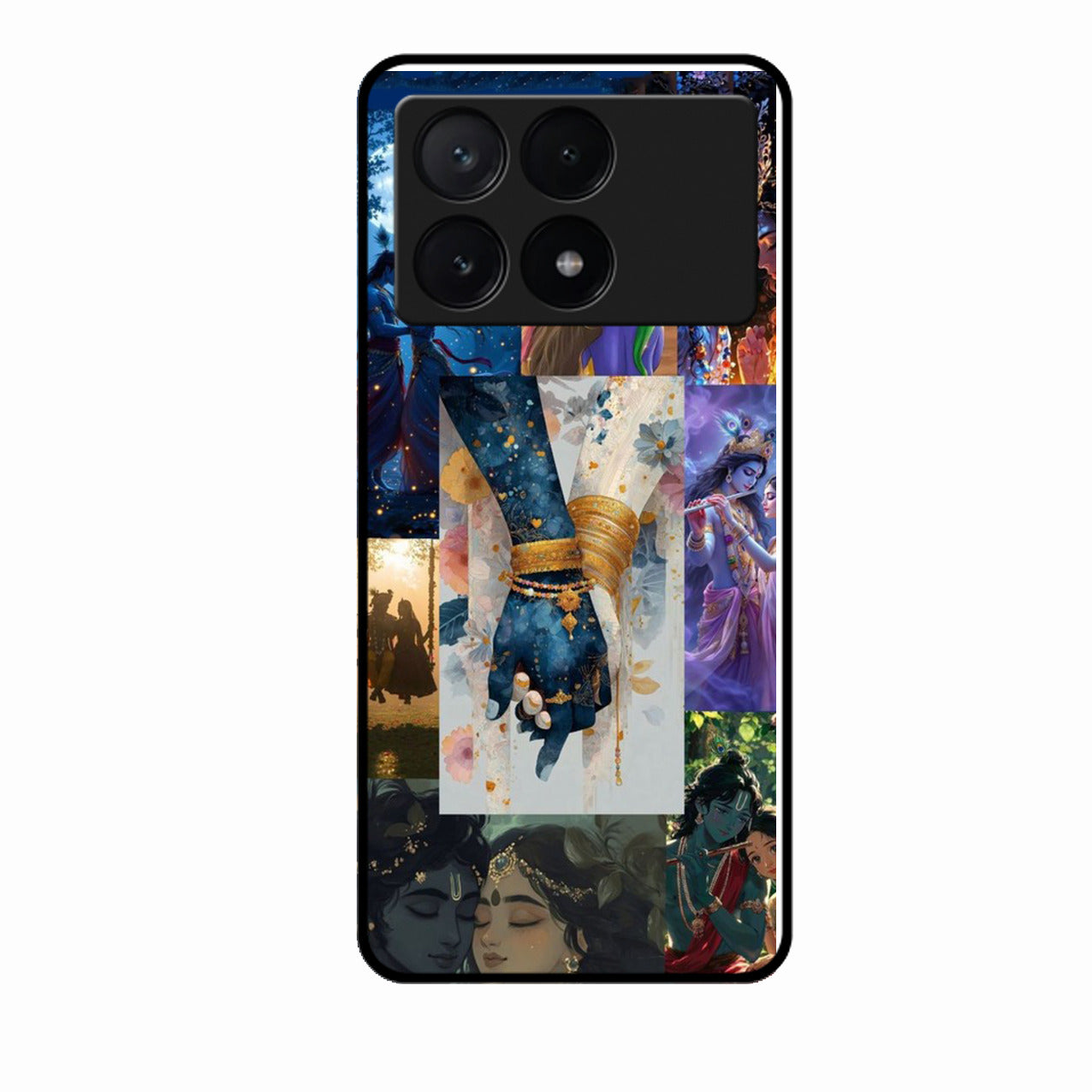 Eternal Radha Krishna Love Glass Phone Case for Poco X6 Pro 5G