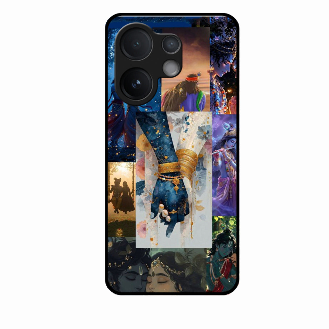 Eternal Radha Krishna Love Glass Phone Case for Redmi Note 12 Pro 5G