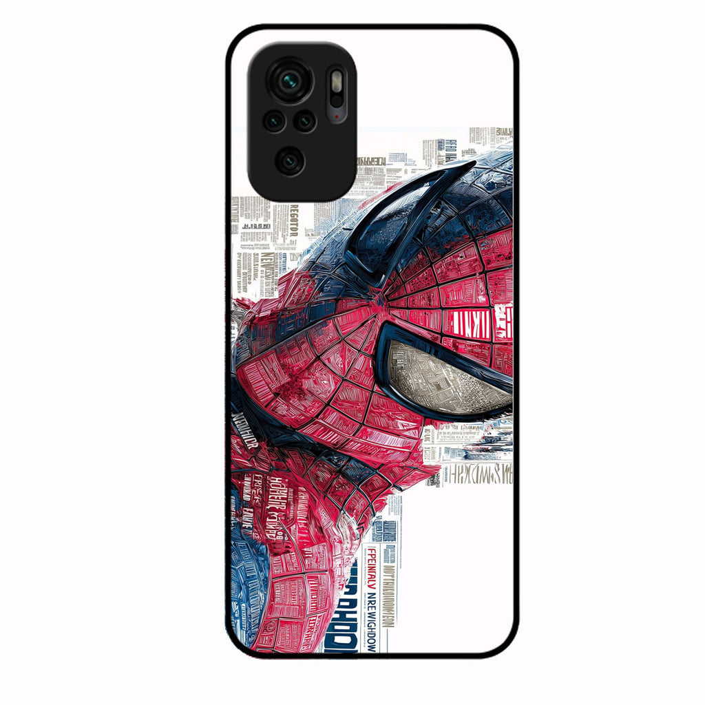Red Blue Web Hero Glass Phone Cover for Redmi Note 10