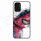 Red Blue Web Hero Glass Phone Cover for Redmi Note 10