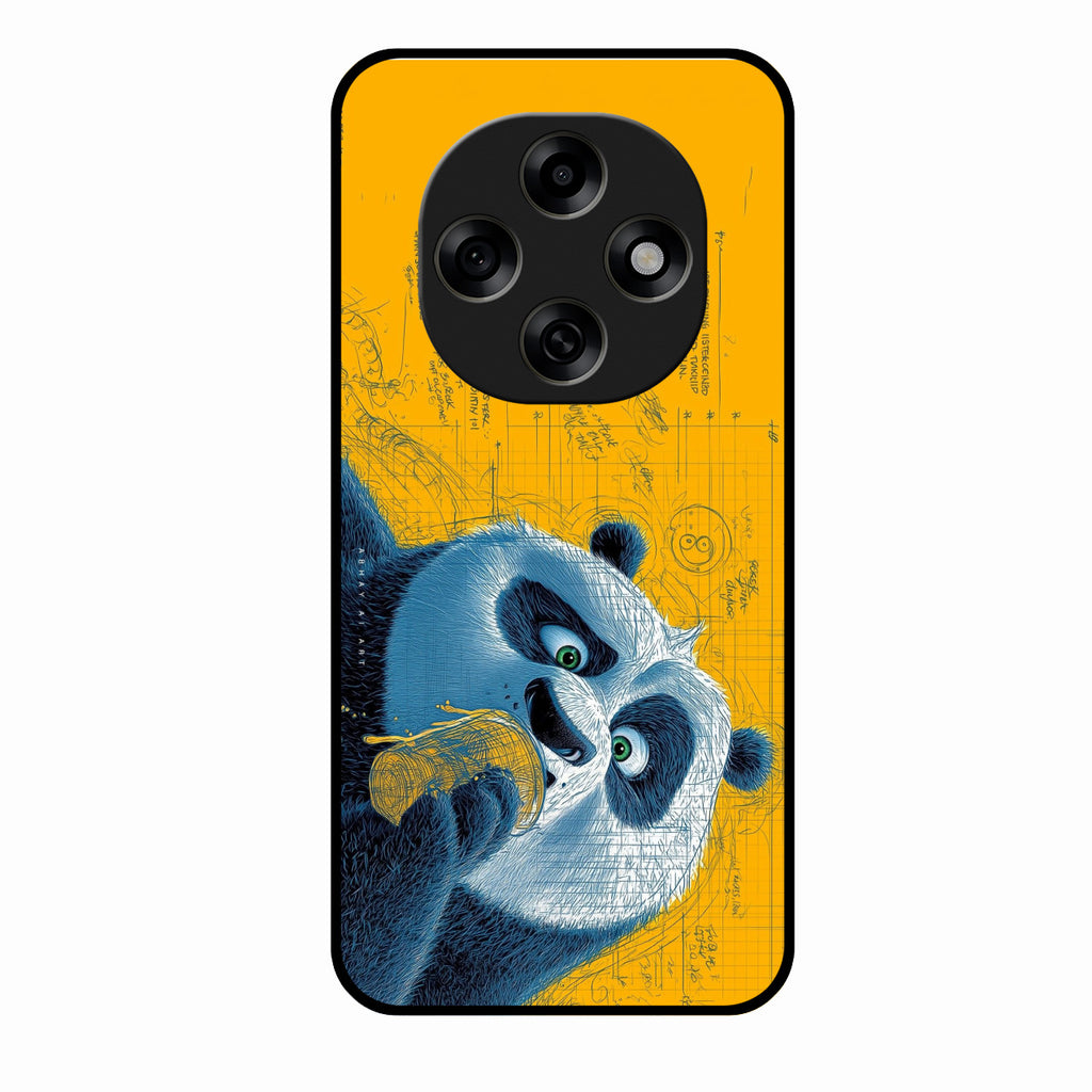 Cute Panda Sketch Premium Glass Phone Case for Oppo F31 Pro 5G