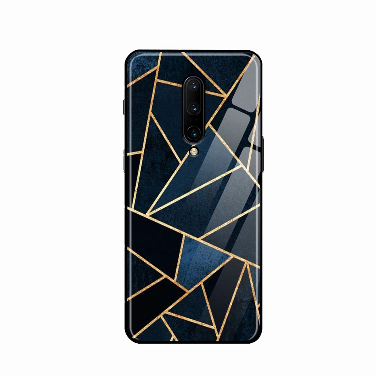 Midnight Gold Geometric Premium Glass Phone Case for Oneplus 8